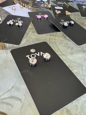 Tova Clear Crystal Stud Earrings - Silver Setting
10Mm